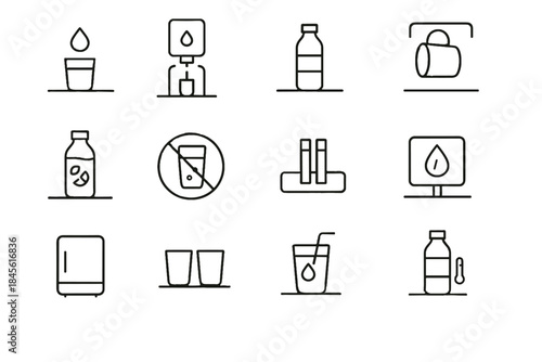 Zone strip shelf smart icon corner mini hydration area compact vector home