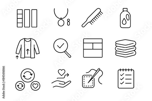 Icons mindful outfit shelf icon zone accessory patch vector use notes magnifier