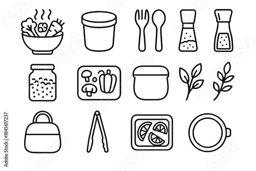 Vector pocket silicone meal icon prep spice fresh eco prepping carrier grinder