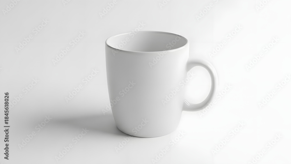Fototapeta premium Empty white ceramic coffee mug isolated on white background