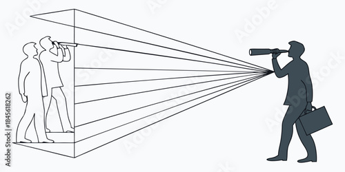 Business man and woman walking on steel stairs silhouette high above the city under the sky