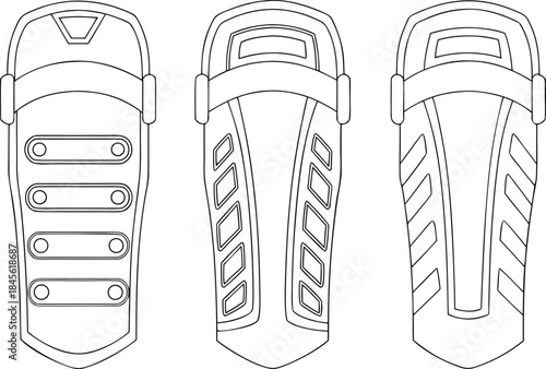 Sports Shin Guards Protective Equipment Design. Football Shin Guards Illustration. Athletic Shin Guards Safety Gear Design. Soccer Shin Guards Protective Wear. Professional Shin Guards Sports