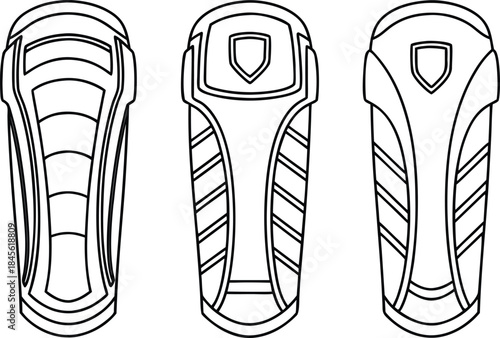 Sports Shin Guards Protective Equipment Design. Football Shin Guards Illustration. Athletic Shin Guards Safety Gear Design. Soccer Shin Guards Protective Wear. Professional Shin Guards Sports
