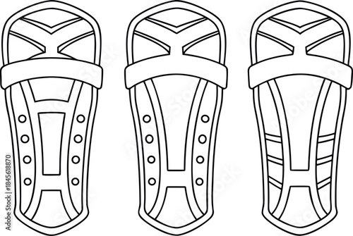 Sports Shin Guards Protective Equipment Design. Football Shin Guards Illustration. Athletic Shin Guards Safety Gear Design. Soccer Shin Guards Protective Wear. Professional Shin Guards Sports