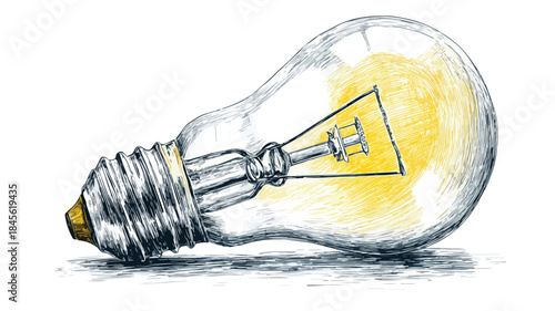 Creative Vector Illustration of Light Bulb with Additional Light Bulb, Conceptual Artwork for Innovation and Inspiration