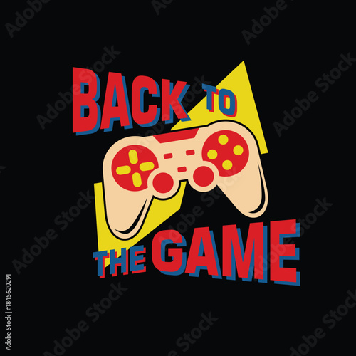 Back to the game vintage video game pad console.eps
