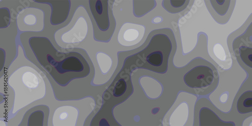 Organic topographic map-like abstract background with flowing contour lines in shades of gray, black, and white, suggesting natural terrain or fluid motion for creative projects