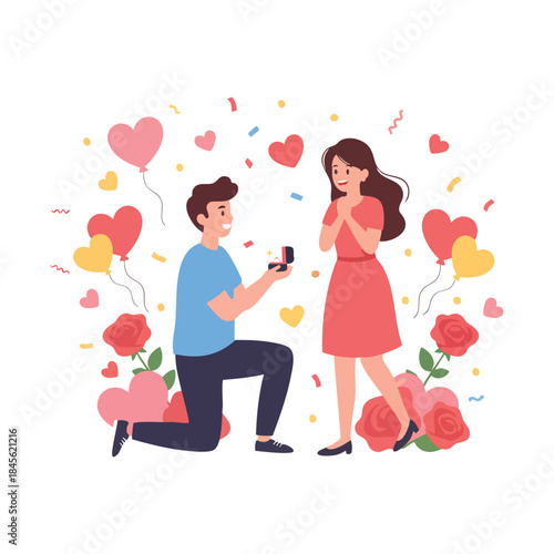 marriage proposal, engagement, romantic, couple, love, proposal, propose, wedding, happy, man, woman, kneeling, ring, diamond, surprise, heart, rose, flower, date, valentine's day, anniversary, celebr