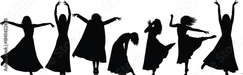 Extremely massive vector silhouette bundle featuring romance, sports, Santa Claus, dancers, workers, architecture, and diverse action, fashion, and emotional communication gestures