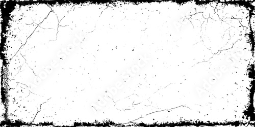 A distressed rectangular frame with a cracked and grunge textured border
