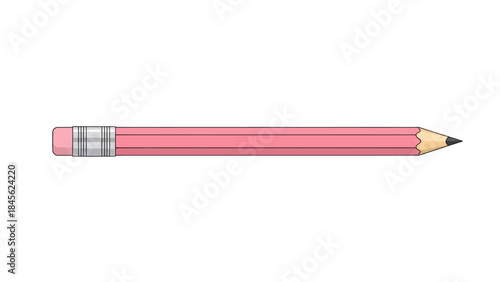 Vector Illustration of a Pink Pencil with Eraser