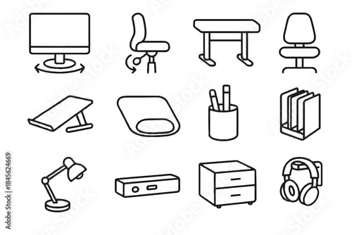 Posture mat icons extender tilt mini vector mouse icon workspace cable knob