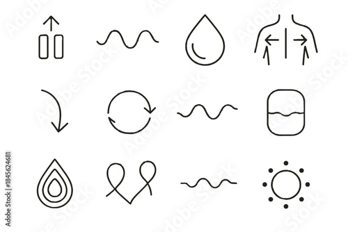 Icons calm airflow symbol breathing paced gentle icon vector soothing motion pace