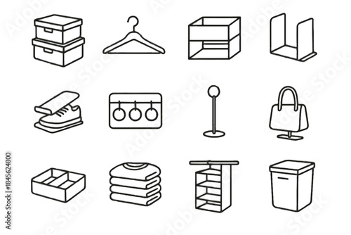 Tray icons organizer belt wardrobe dividers tiny icon stand vector stackable sweater