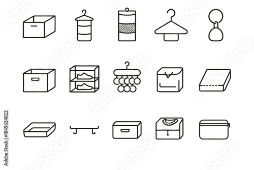 Shoe hanging vector cloth icons shelf bag icon minimalist pouch hanger wardrobe