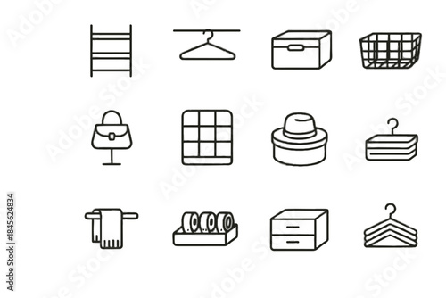 Shelf grid minimalist vector icons scarf icon stacker compact tiered wardrobe box