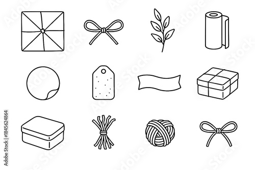 Vector eco square icon filler handmade accent knot bunch gift natural