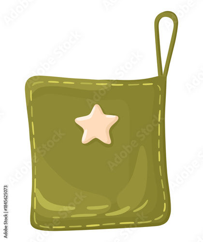 Illustration of a cute Potholder. Cozy kitchen. Vector.