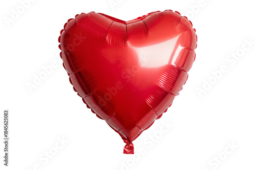 Romantic decoration, a magenta heart balloon floating against a clean white backdrop, symbolizing love and affection