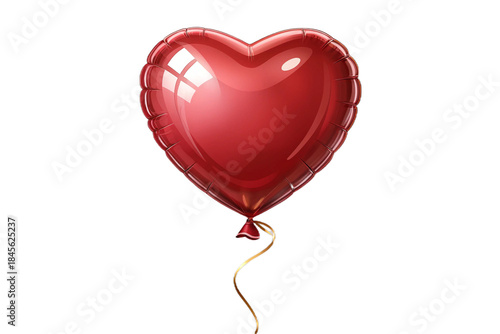 A vibrant, shiny deep pink heart balloon, perfect for celebrating love, Valentine's Day, or romance
