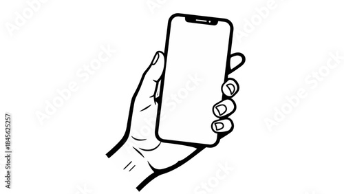 Smartphone Held in One Hand Illustration