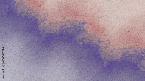 Abstract Watercolor Wash Texture Background with Purple and Peach Hues.
