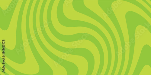 Abstract green background with hypnotic wavy lines pattern. Fresh and natural background
