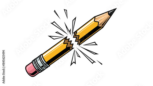 Broken Yellow Pencil Illustration