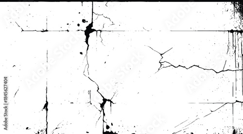 Cracked concrete wall broken wall at the outside cement corner that effected with earthquake and collapsed ground photo