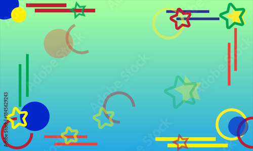 Colorful Abstract Geometric Background with Stars and Lines