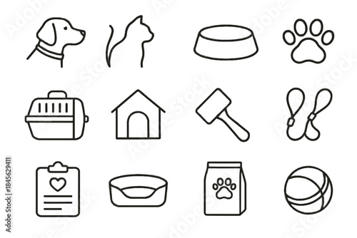 Adoption silhouette vector shelter grooming animal leash outline icon icons bag print