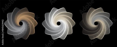 Radial lines with dots logo. Abstract Colorful Swirl Illustration in a round flower shape