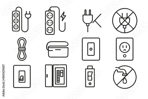Symbol door home panel icon outlet vector icons safety switch no inserted