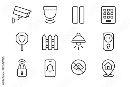 Alert safety light camera icon window smart neighborhood home contact symbol icons