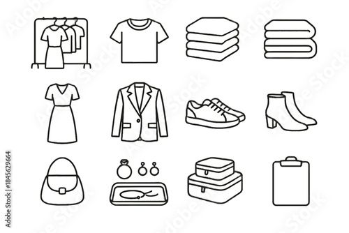 Icons sustainable dress classic clothes icon fashion midi everyday vector boots minimal