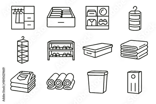 Icon drawer freshness vector fashion laundry boxes shoe sustainable hamper rack box