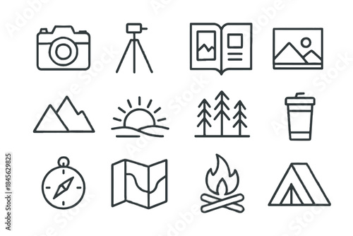 Free forest screen vector photo trees icon wave activities landscape hills tent