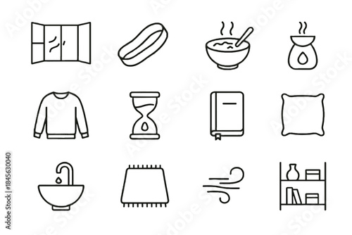 Band icon breeze fresh symbol oatmeal vector lamp sweater shelf calm morning