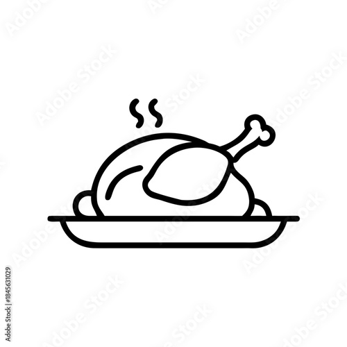 Thanksgiving turkey on a plate with steam rising from the dish  