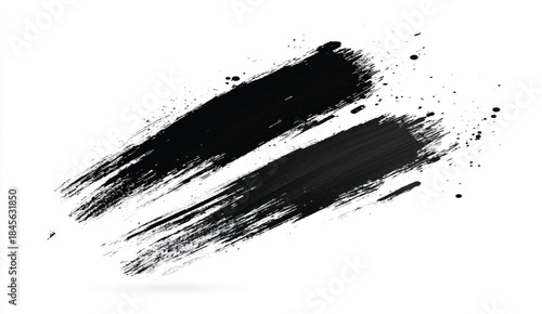 Vector Illustration. A smear of black paint on a blank background