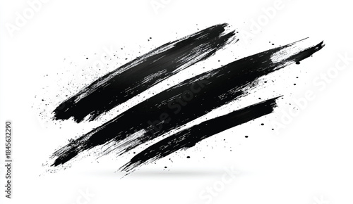 Abstract Brush Stroke Art. Black Paint Brush Vector. Bold Vector Brush Art.