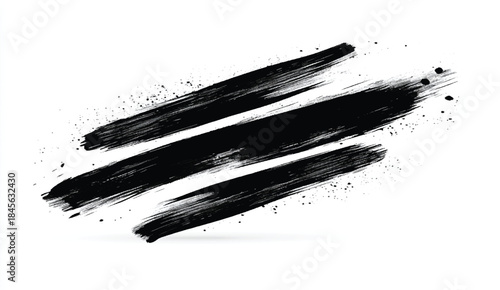 Abstract Brush Stroke Art. Black Paint Brush Vector. Bold Vector Brush Art.