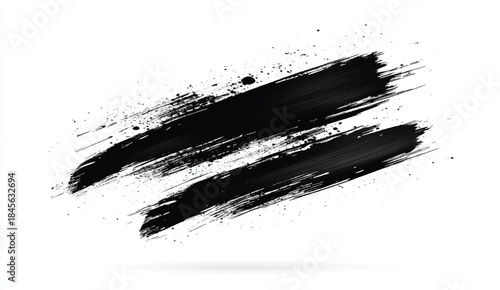 Abstract Brush Stroke Art. Black Paint Brush Vector. Minimal Brush Stroke Design. Rough Ink Stroke Illustration. Bold Vector Brush Art.