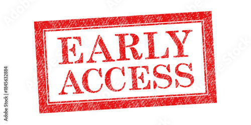 Vector red rubber stamp text Early Access isolated on the white background.