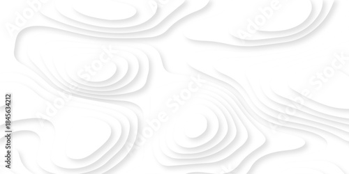Abstract white papercut luxury diamond creative topography map background. vector natural shadow papercut web topography map spiral line texture.
