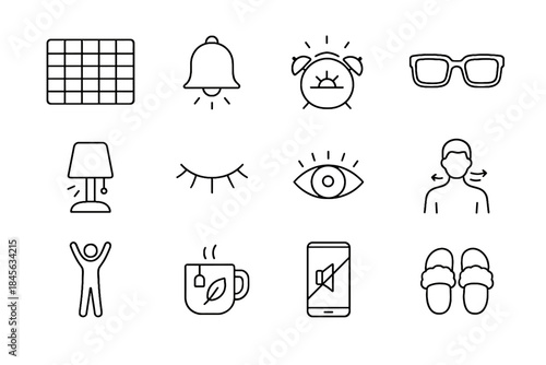 Sleep sunrise vector schedule habit mode fluffy icon chart quiet exercise herbal