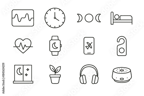 Plant minimalist phone sleep icon bedside noise icons vector do machine bed