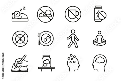 Gentle journaling drink crossed icon prohibition sign vector evening tracking meal icons