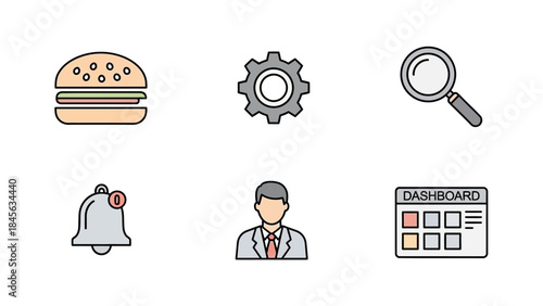 User Interface and Settings Icons Set for Web and Mobile App Design