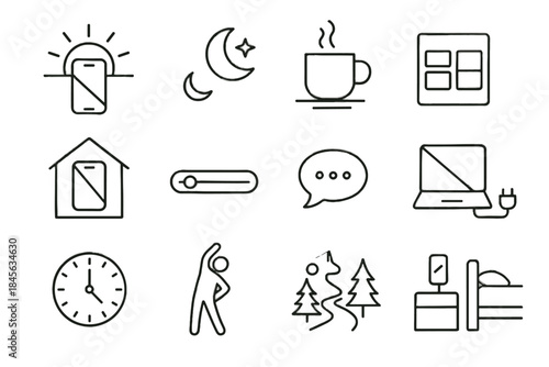 Time vector icons clock offline path end icon minimalism journal walk digital